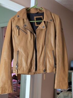 Mauritius Leather Motorcycle Jacket With Stars